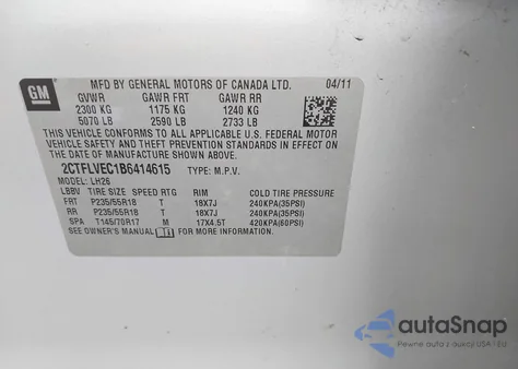 2011 GMC Terrain Slt-1 из США, поврежденный, VIN 2CTFLVEC1B6414615